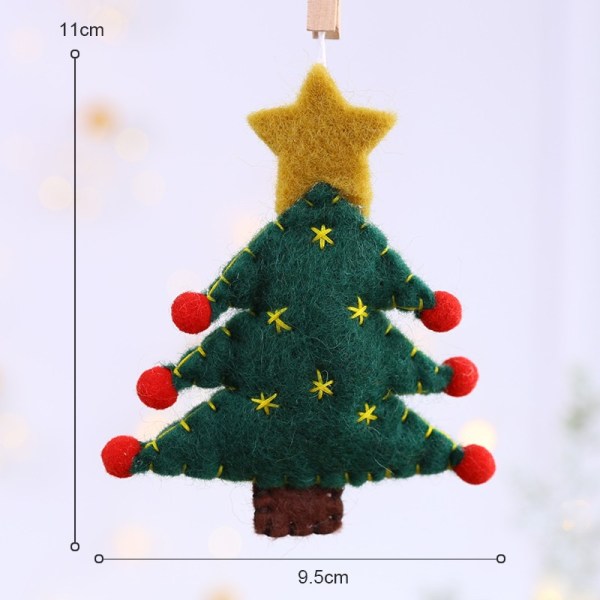 Julepynt i ullfilt - Hengepynt til DIY-juletrær White Christmas Tree