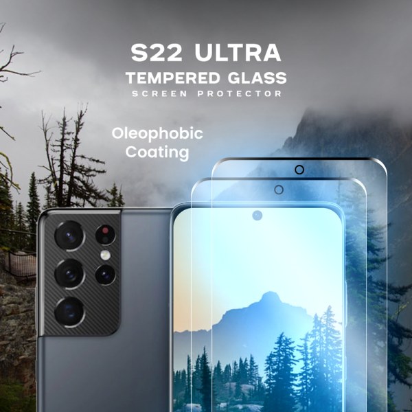 2 Pack - Samsung S22 ULTRA - 9H Härdat Glas - 3D Super Kvalitet