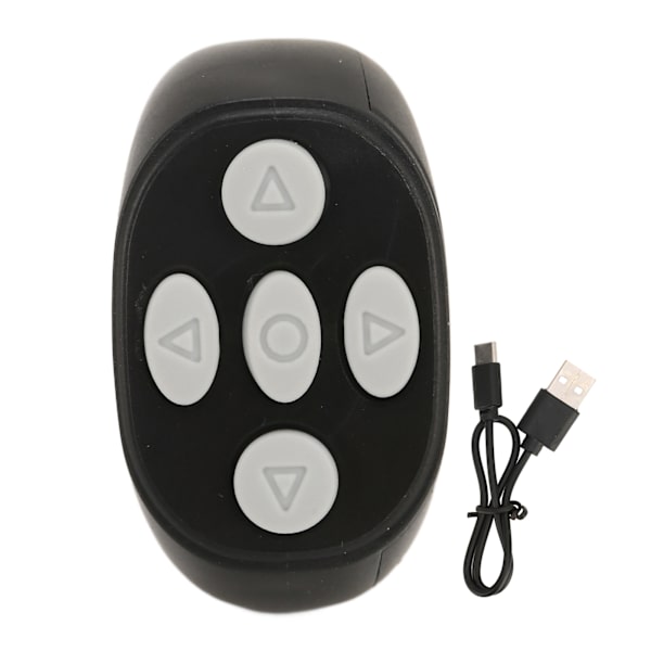 Bluetooth Fjernkontroll Multifunksjons Ringdesign Trådløs Telefon Selfie Lukker for Hjem Svart