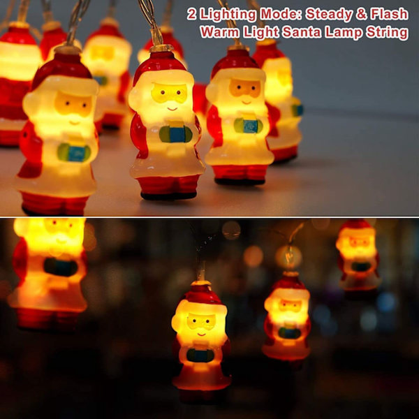 2 m 10 LED-ljuslist, batteridriven varmvit