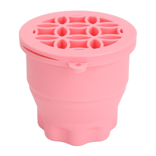 Meikkiharjan puhdistuskuppi kosmeettisen harjan puhdistustyynyn kuivausteline Silikonipesuri kulho kannettava pesutyökalu vaaleanpunainen