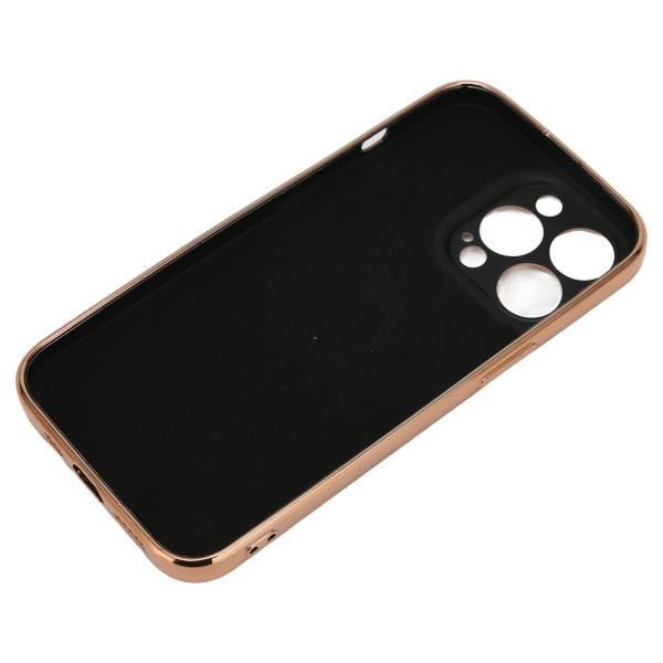 Matkapuhelimen kuori Rose Gold -sähköpinnoitettu rengaskuori Naisille Ultraohut Pehmeä TPU-puhelimen suojakotelo iPhone 13 Pro Classic Black