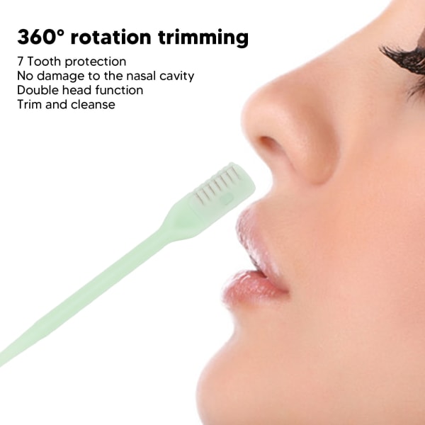 3st manuell näshårstrimmer dubbla huvuden 360 grader rotation djuprengörande näshårklippare Mintgrön