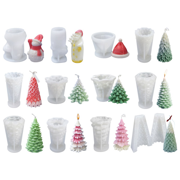 Jule-silikoneform til Santa Claus og juletræ - DIY