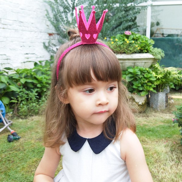 Baby Girl Shiny Crown Hårbånd Pannebånd Kid Tiara Bursdag Prinsesse Kostyme Hodeplagg for jenter Kvinner
