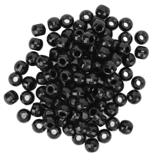 100pcs Hair Braiding Beads Plastics Large Hole Section 12mm Dreadlocks Hair Braid Beads Black