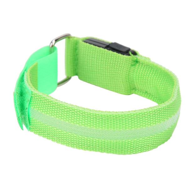Grønt lysende armbånd Justerbar Strip LED-armbånd USB-lading for nattløpssykling