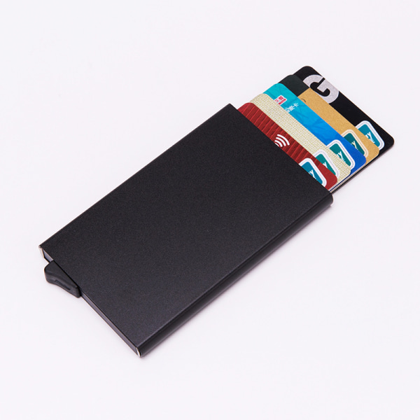 RFID stöldskyddssvep plånbok kortväska - svart