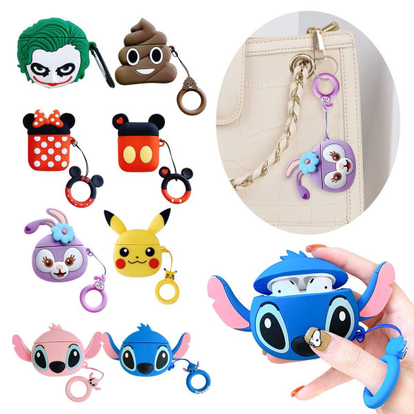 Gäller Airpods 1/2 Generation Wireless Bluetooth Headset Cover Cartoon Silikon Apple 2 Generation Creative Söt Mjuk 01