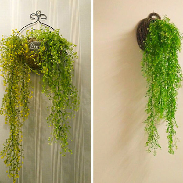 Konstgjord hängande växt av konstgjord silkesblomma, 120 cm gul