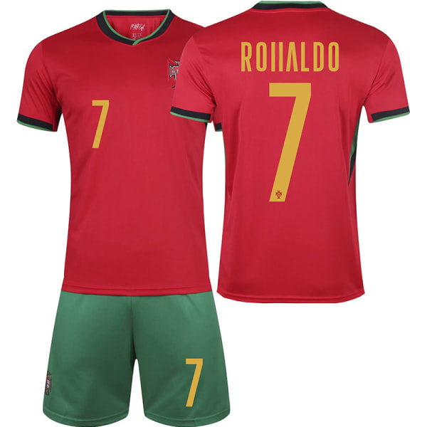 2425 Portugal hemmatröja och borta tröja nummer 7 fotbollströja set Ronaldo 2223 Portugal Guest No. 7 L