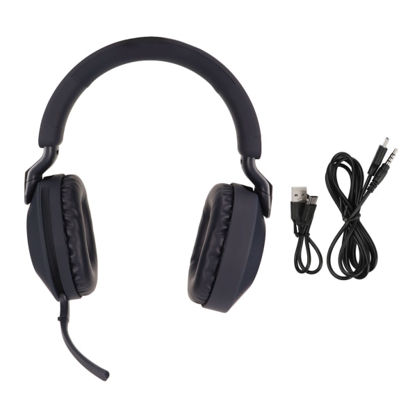 Bluetooth Gaming Headset Foldbar Type C Interface Trådløs Bluetooth 5.1 Kablet Dual Mode Stereo Headset med Mikrofon Blå