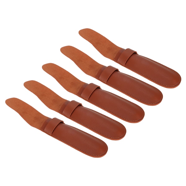 5-pack Clipperfodral Bärbar Utsökt Textur Brun Bekväm Känsel Skyddande Slida för Barberare