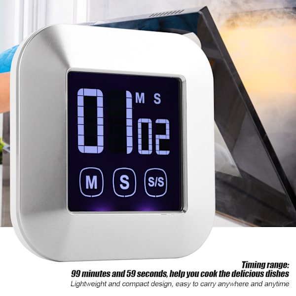 Stor LED-skærm Køkken Timer Elektronisk Touch Screen Digital Timer