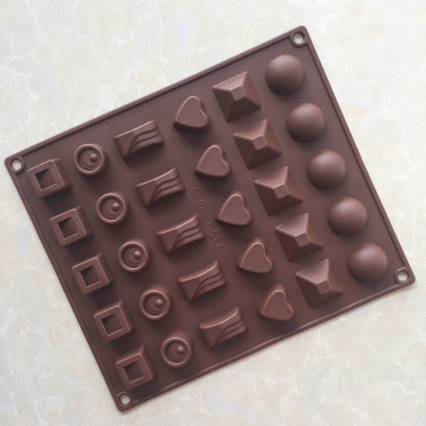 30-Hålars DIY Choklad Maltos Bakform i Silikon