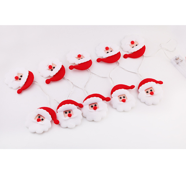 Julestof Santa Claus Lyskæde Festlokale Julepynt Festoon Lampe Vedhæng Warm White 1.65M10led (Battery)