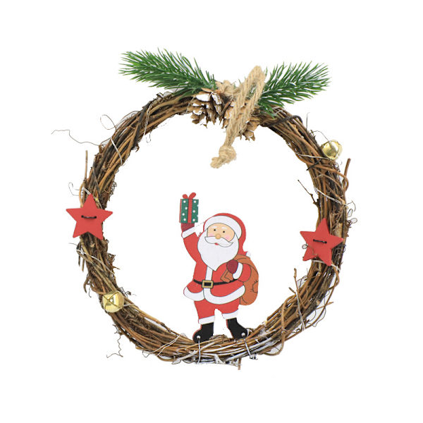 Julekrans Gammel Snemand Vindue Dør Ring Juletræ Vedhæng Juleatmosfære Dekorative Lysstreng Garland Snowman