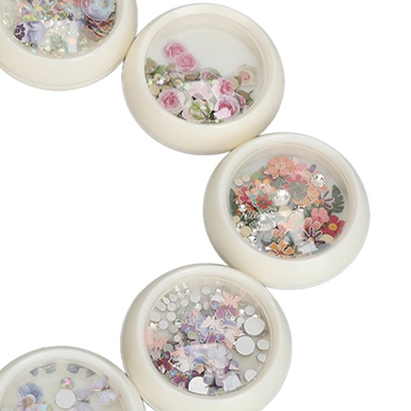 8 st Resin Blandade Nagelpaljetter Färgglada Nagelkonst Nagelglitter Paljetter Flakes DIY Design Manikyr Dekorationer