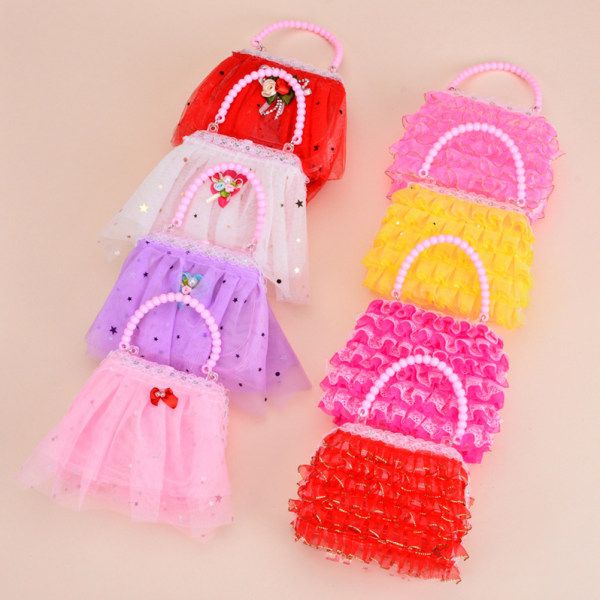 Tilfældig farve Børn Sød blonder LED håndtaske Elegant oplyst kuffert legetøj til børn Piger Fødselsdagsgave
