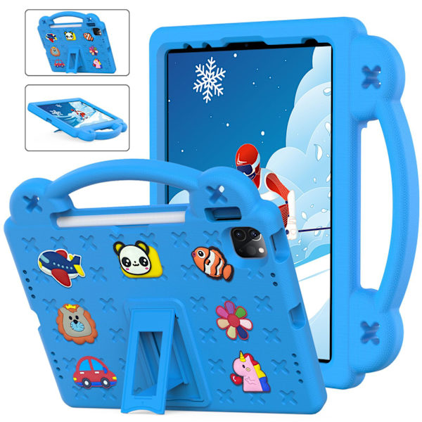 IPad10 Beibei Bear Matepad SE Tablettskydd Cartoon Cut Handhållen Stativ Pennfack Anti Drop Sky Blue Pro11 (2022/2021/2020/2018)