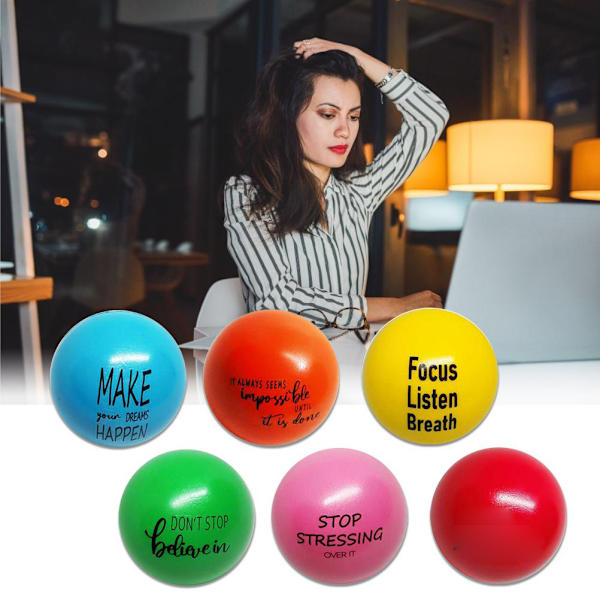 Stressbolde Decompressing Bold med Motiverende Citater Håndøvelser Bold Fidget Legetøj til Børn og Voksne til at Lindre Angst og Stress