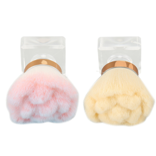 2 stk. Neglekunst Pulverbørster Kunstig Fiber Ergonomisk Design Blød Bærbar Negle Støvning Børster