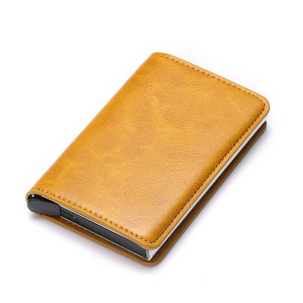 POP UP Tegnebog med RFID-NFC Blokering Kort Holder Etui Tegnebog Kassette Yellow