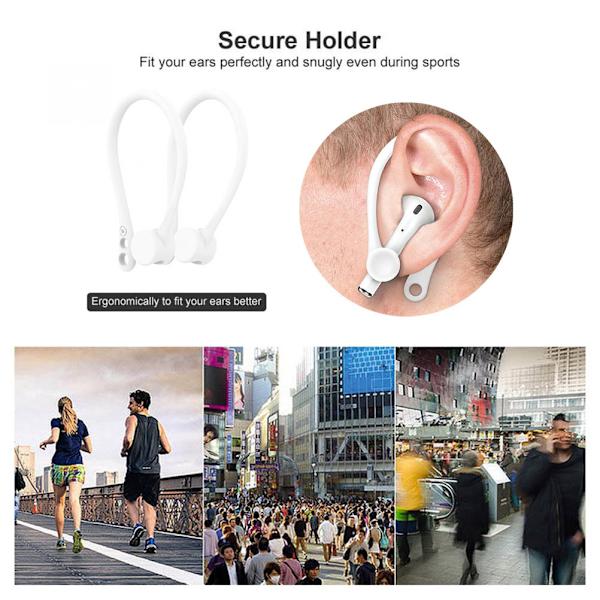 2 Par Ørehager til Apple 1 2 Anti-Fald Bluetooth Headset Ørehager Øretelefonholder til Løb Jogging Cykling