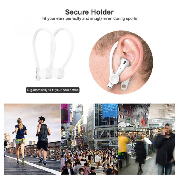 2 Par Öronkrokar för Apple 1 2 Anti Fall Bluetooth Headset Öronkrokar Hörlurshållare för Löpning Jogging Cykling