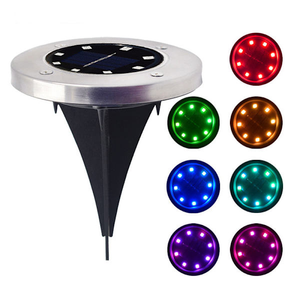 8 LED Solcellsmarklampa Färg Ljus 1st