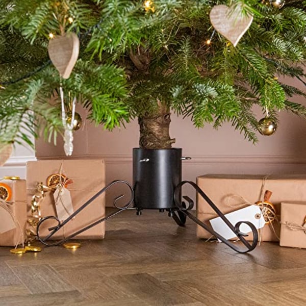 Harbour Housewares Traditionelt juletræsfod, stærk metalramme og ben black