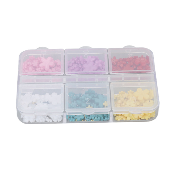 3D Blommor Nagelkonst Dekorationer 6 Färger Resin Nagelkonst Tillbehör för Hem DIY Hantverk Nagelsalonger
