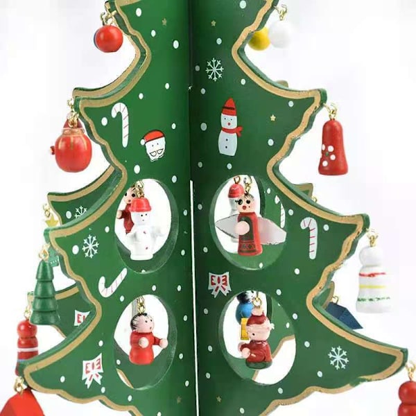 2 st Mini Julgranar i Trä för Skrivbord