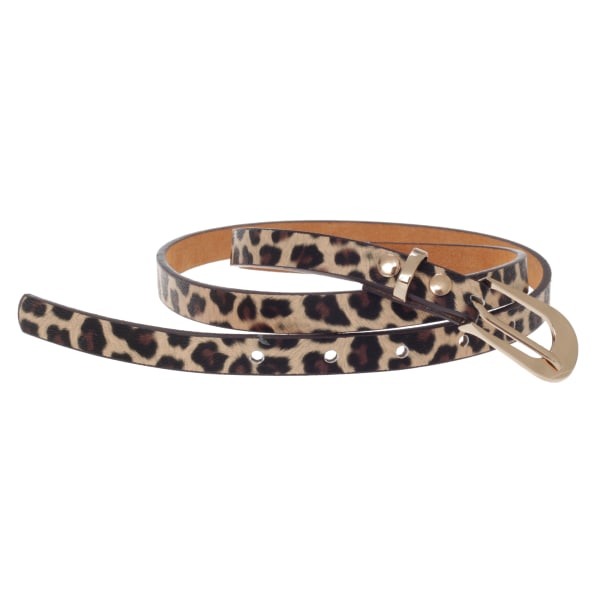 Grace Dam/Kvinna Leopardmönstrat Läderbälte M Brun Leopard