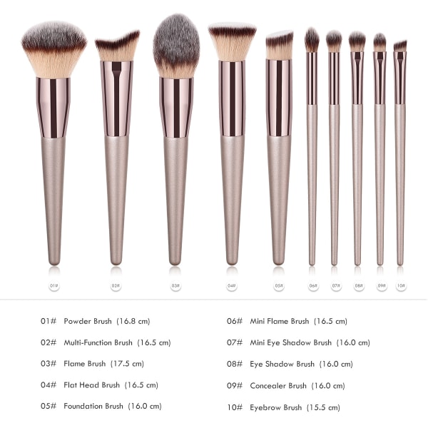Professionell set 14 Pieces-Champagne Gold + Bag