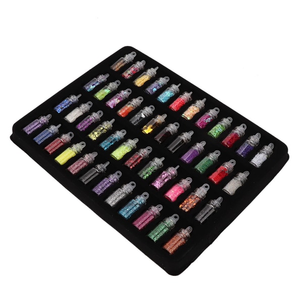 48 Flasker Glitterpulver Dekoration DIY Smykke Epoxy Formstøbeværktøj