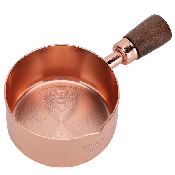 Sauspanne med trehåndtak i roségull, rustfritt stål, for matlaging, kjøkkenutstyr, 1/3 kopp