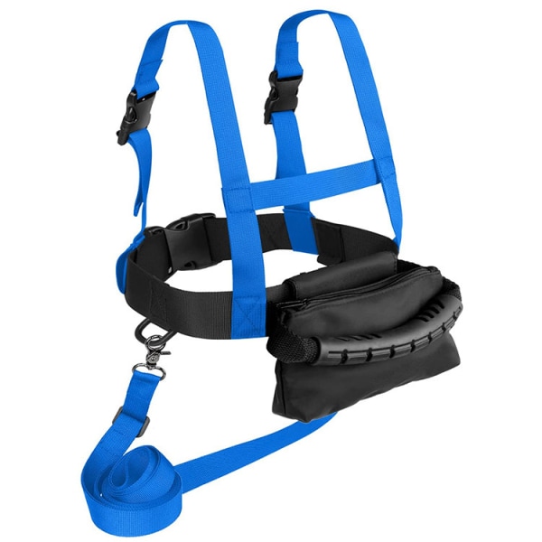 Skidsele, Snowboardträningssnöre, Säkerhetsbälte, Skridskor, Set med Skidskyddande Anti-fallrep, Passar för 3-16 år Blue (with Bag)