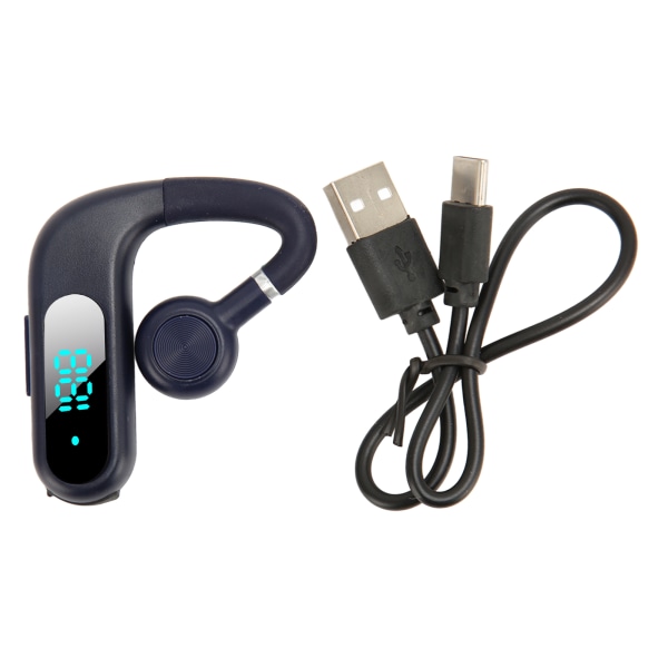 Bluetooth-ørestykke V5.3 Støjreducerende håndfri øretelefon Ultralet bærbar 180 graders roterbar mikrofon til Business Blue