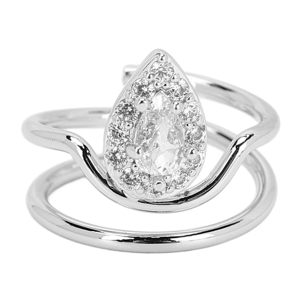 Rhinestone Negl Ring Sund Sikker Smuk Fingernegl Ring til Kvinder og Piger 3054 Platin