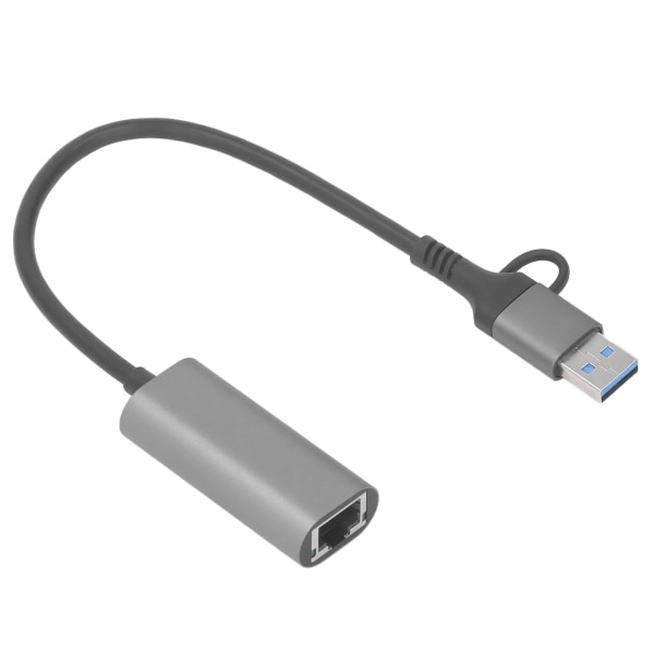 USB till Ethernet-adapter Typ C RJ45 1000 Mbps Aluminiumlegering Plug and Play USB 3.0 Hub för Laptop Dator Telefon RJ45 1000 Mbps