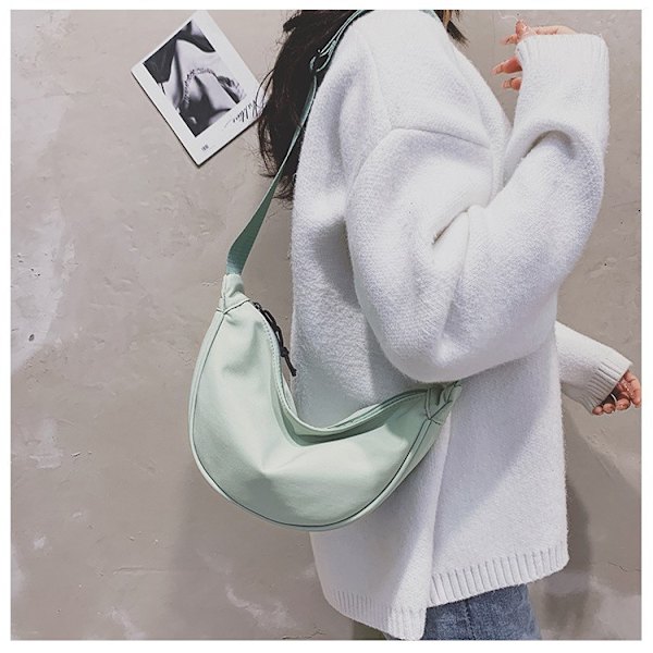 Crossbody Taske Simpel Kvinder Dumpling Taske Justerbar Stor Kapacitet All-Match Taske Black