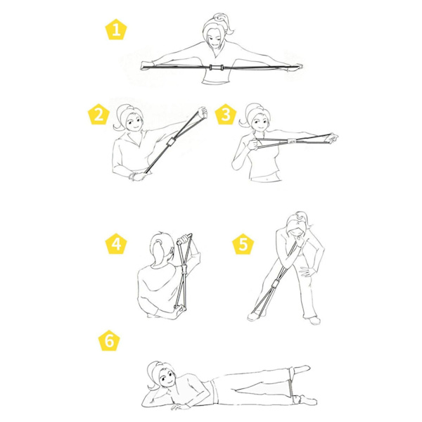 2 stk. Modstandsbånd - Træningsbånd, Modstandsbånd, Yoga