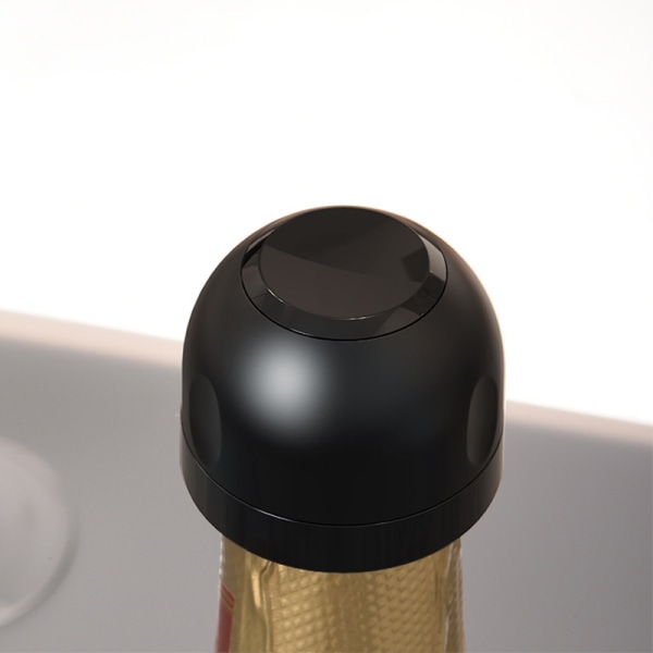 Champagneplugg Silikonmateriale Forseglet lekkasjesikker liten musserende champagneplugg black