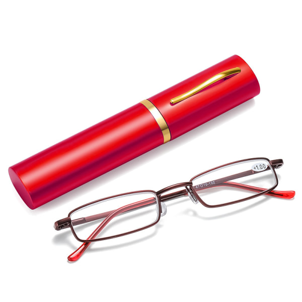 Kynänpidike, sinisen valon suodattavat presbyopia-lasit miehille, kannettavat ja kevyet lasit +400 degrees Antique bronze color