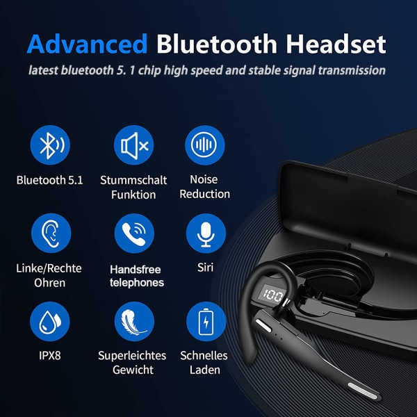 Trådlösa Bluetooth-hörlurar med mikrofon - Handsfree-hörlurar