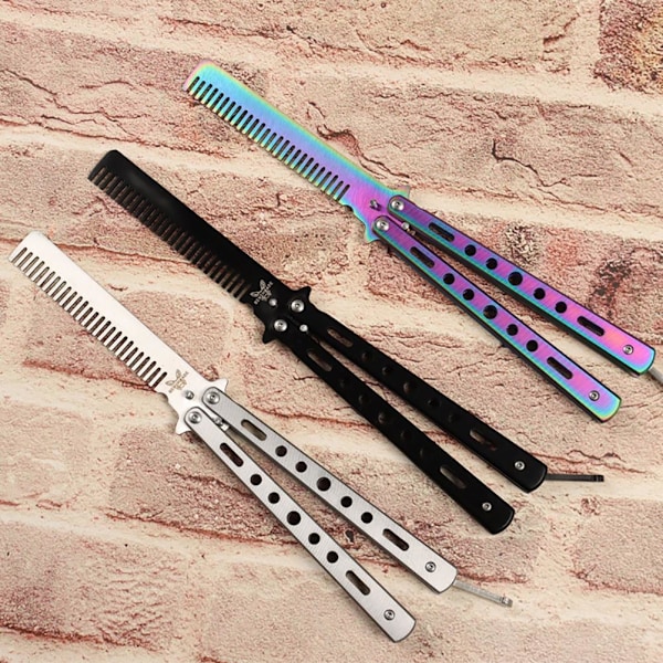 Rustfrit Stål Cutter Øvelse Butterfly Trænings Cutter Foldbar Cutter til Udendørs Camping Kedelig Værktøj