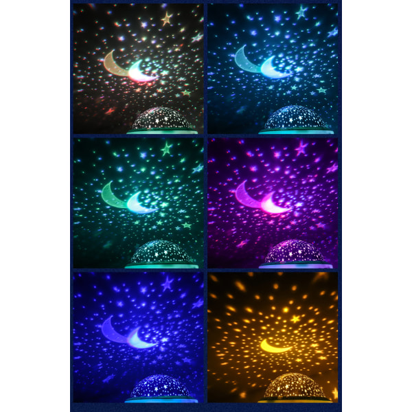 LED stjernehimmel lampe projeksjonslampe barnerom purplr