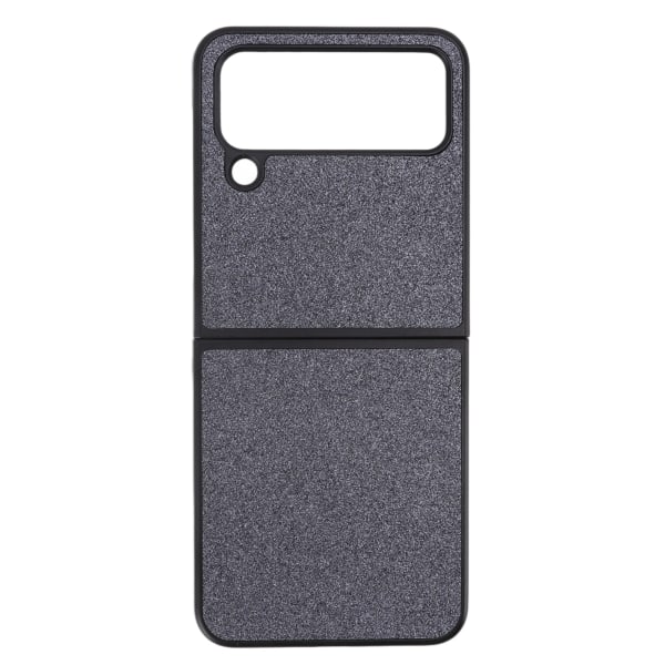 Skinnende telefonveske Semsket skinnfôr ABS Ripebestandig sammenleggbar telefonveske for Samsung Galaxy Z FLIP 4 Black