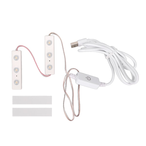 LED Makeup Mirror Light Justerbar Ljusstyrka USB Plug in DIY Mirror Strip Light Bulb 2 Strings (6st Light Chips)